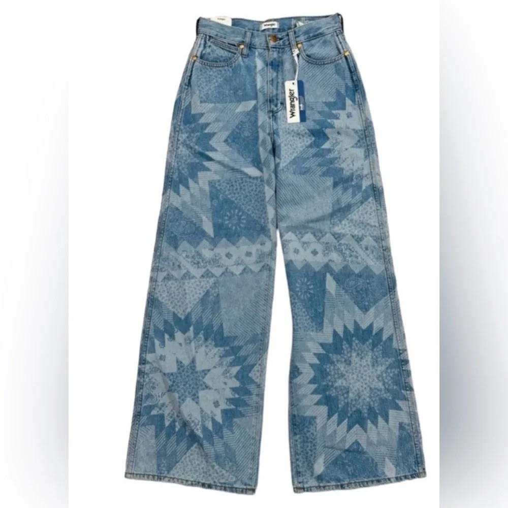 Wrangler Worldwide 661 Wide Leg Patchwork Jeans - Picture 1 of 5